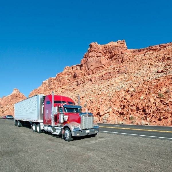 truck driving on highway