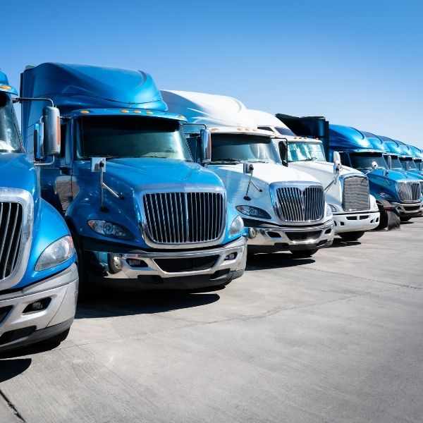 truck cabs parked together