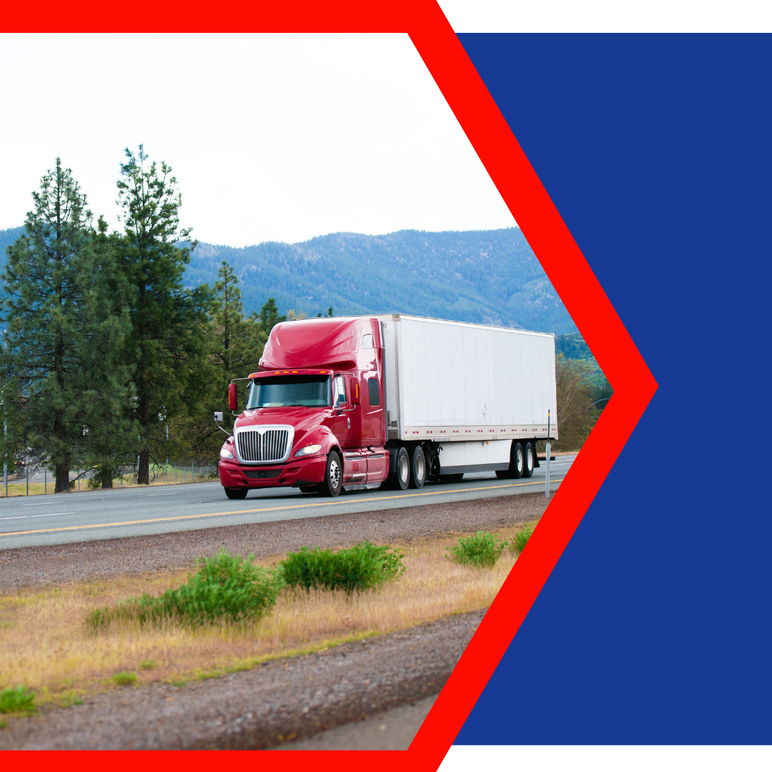 truck driving down the highway